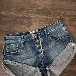 Authentic One Teaspoon Distressed Blue Denim Shorts